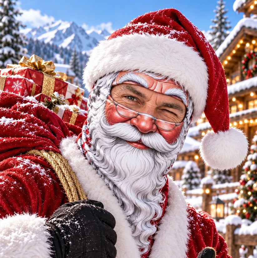 đż Realistische Ski- & Snowboard-Maske â Lustige Sturmhaube im neuen Weihnachtsmann-Elfen-Design đ