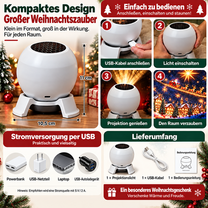 🎅 Verwandle jeden Raum in ein Weihnachtswunderland – Weihnachtliches Projektions-Nachtlicht