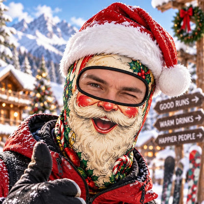 🎿 Realistische Ski- & Snowboard-Maske – Lustige Sturmhaube im neuen Weihnachtsmann-Elfen-Design 🎅