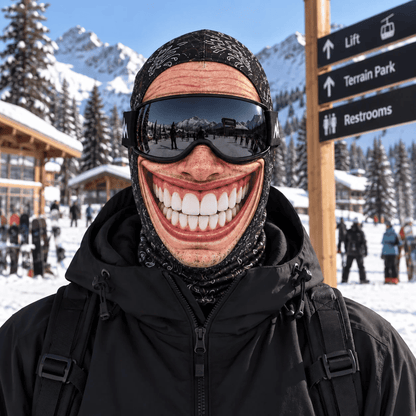🎿 Realistische Ski- & Snowboard-Maske – Lustige Sturmhaube im neuen Weihnachtsmann-Elfen-Design 🎅