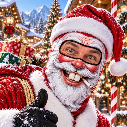 🎿 Realistische Ski- & Snowboard-Maske – Lustige Sturmhaube im neuen Weihnachtsmann-Elfen-Design 🎅